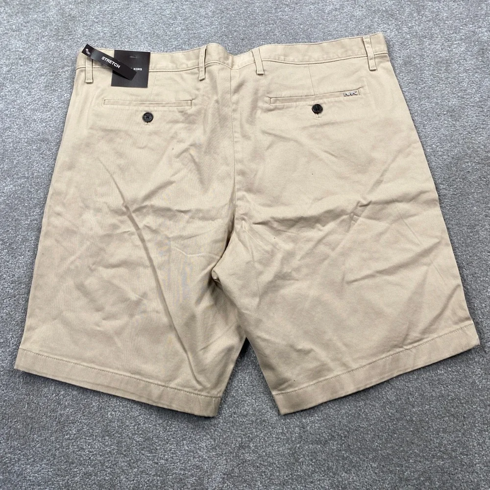 Michael Kors Chino Shorts Mens 38 Tan Stretch Cotton Twill KS5301JHW1
